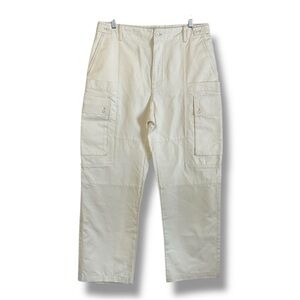 Zara Origins Pants Men's White Cream Cargo Thick Workwear Size 32